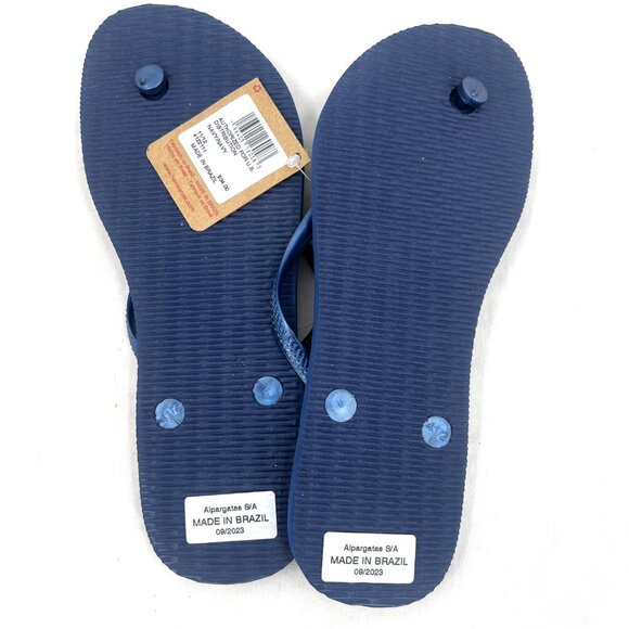 NWT Havaianas Navy Floral Flip Flop Sandals Women's 11/12 - Picture 5 of 5